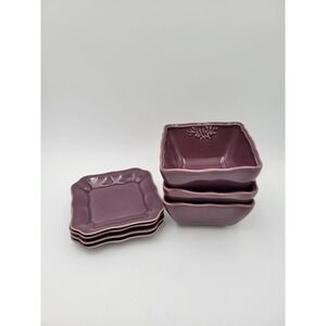 Sur La Table Purple Square 3 Bowls & 4 Small Plates Olive Design Portugal